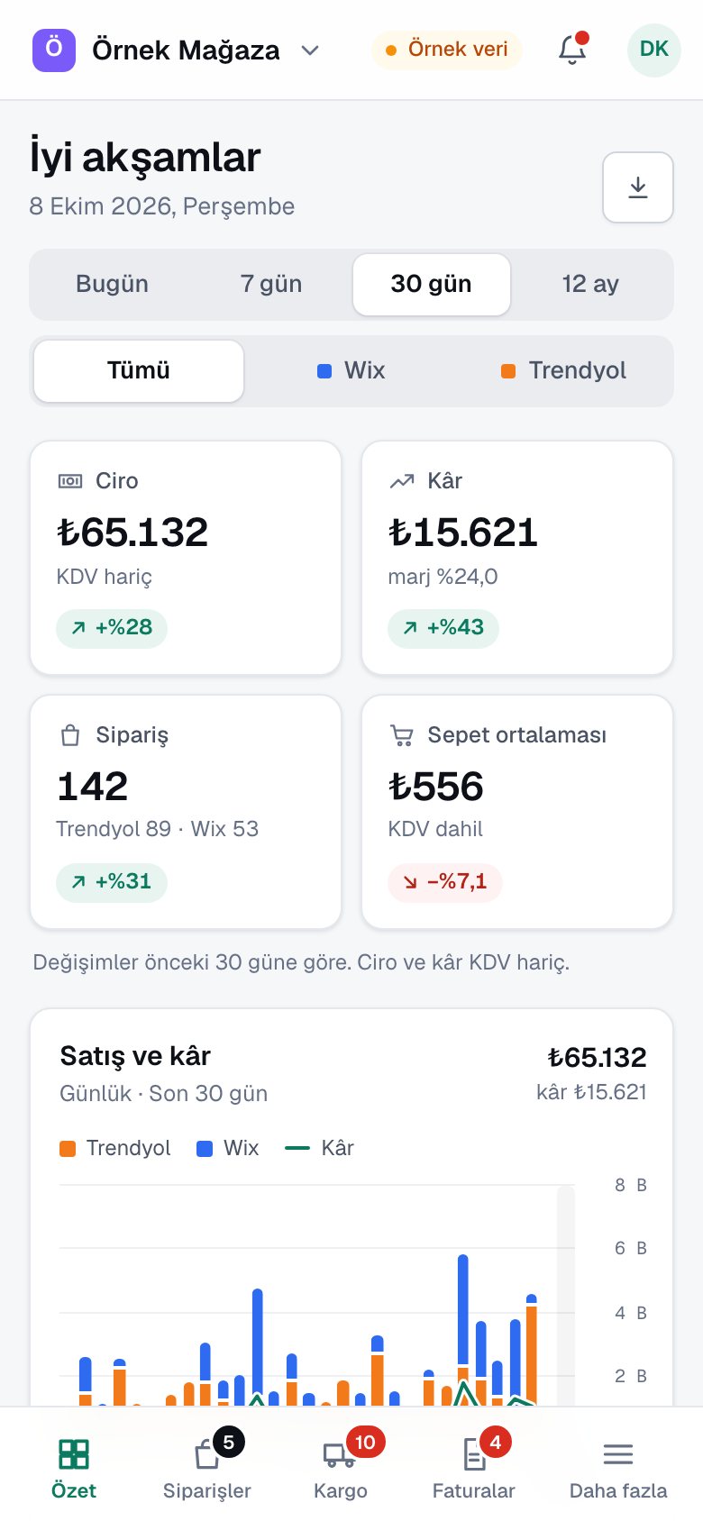 Özet ekranı